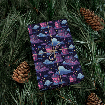 Houses in Space Gift Wrap Papers