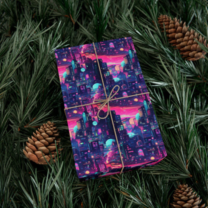 Futuristic Cityscape Gift Wrap