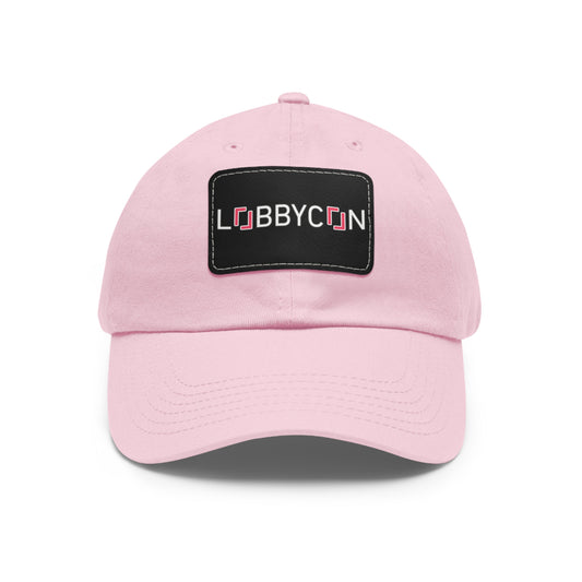 REAL LobbyCon Pink Logo Hat with Leather Patch