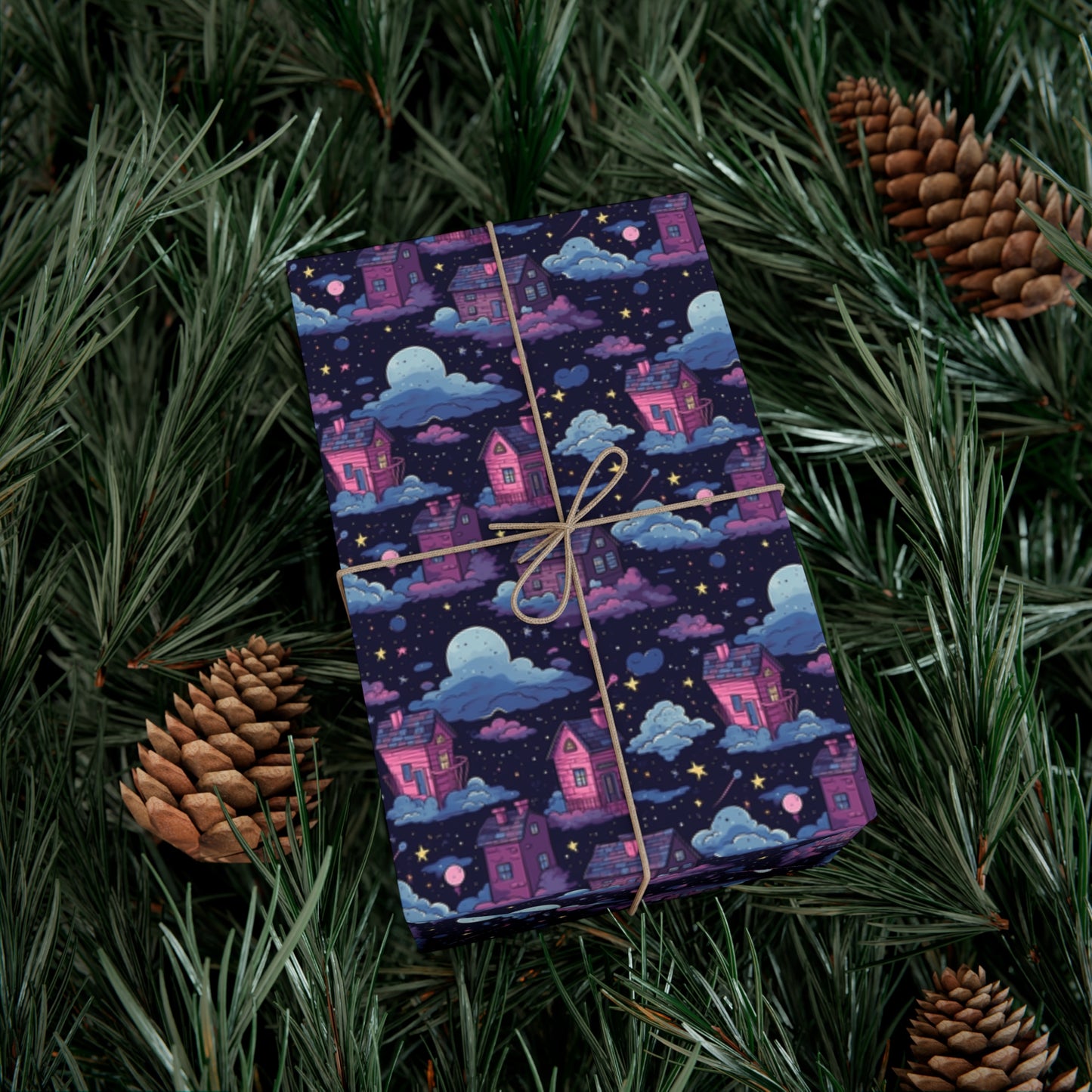 Houses in Space Gift Wrap Papers