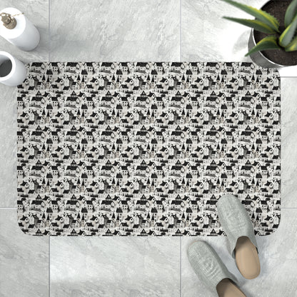 White Charcoal Neighborhood Memory Foam Bath Mat