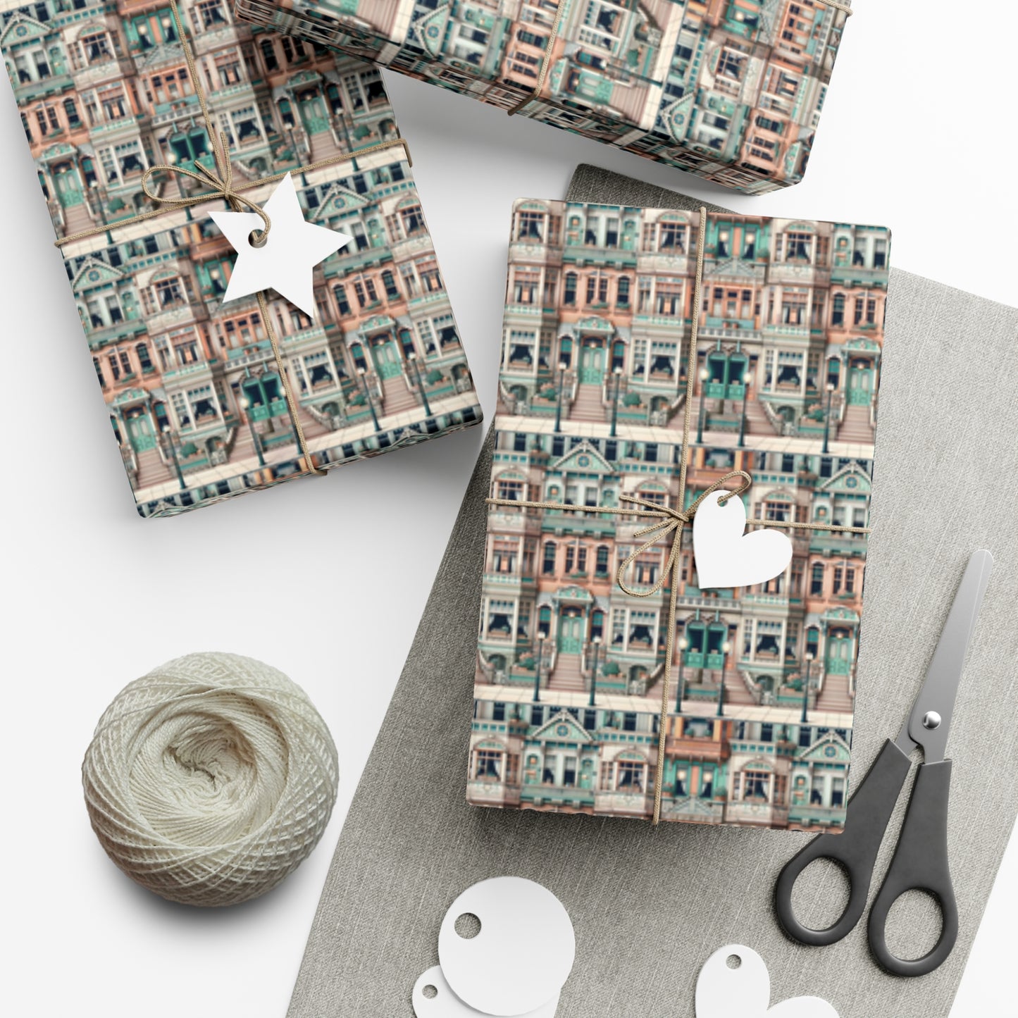 Modern Neighborhood Wes Anderson Style Gift Wrap