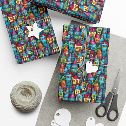 House Cluster Picasso Style Gift Wrap