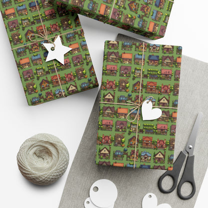 Pixelated Neighborhood Gift Wrap