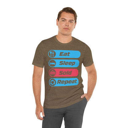 Eat Sleep Sold Repeat Unisex Jersey Short Sleeve Tee