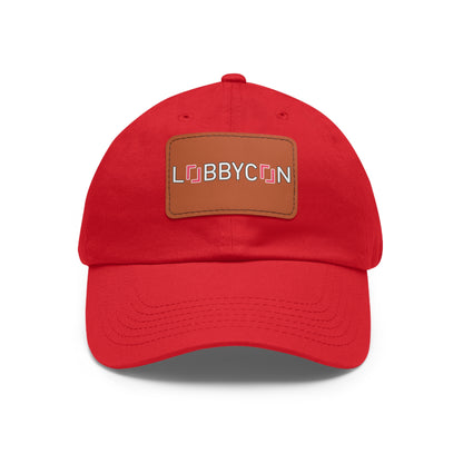 REAL LobbyCon Pink Logo Hat with Leather Patch