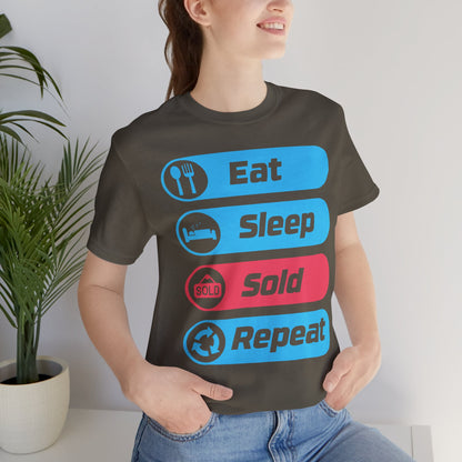 Eat Sleep Sold Repeat Unisex Jersey Short Sleeve Tee