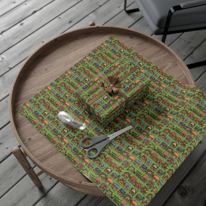 Pixelated Neighborhood Gift Wrap