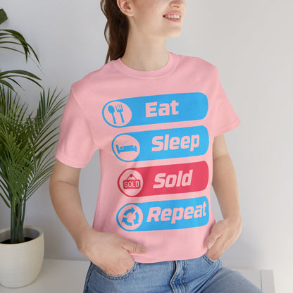 Eat Sleep Sold Repeat Unisex Jersey Short Sleeve Tee