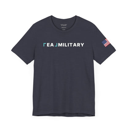 REAL Military Contrast Logo Text & Flag