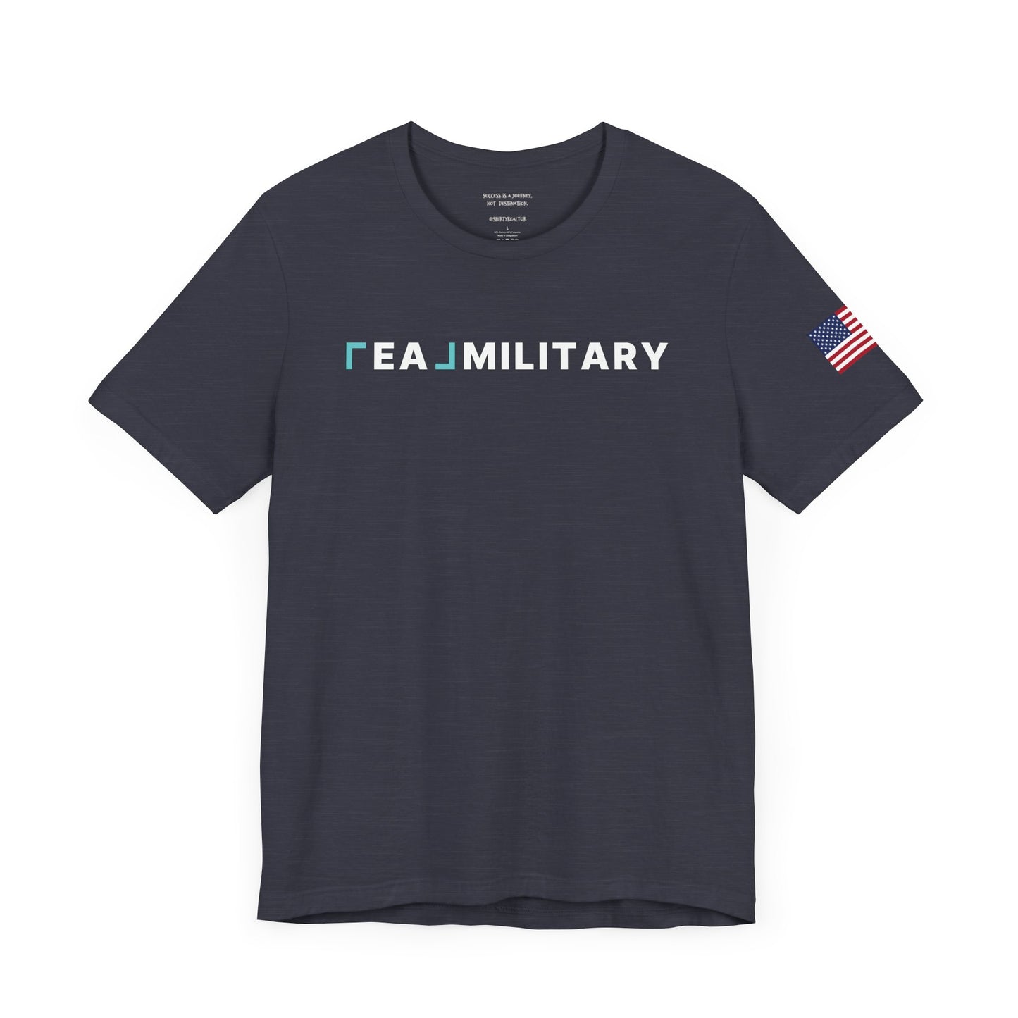 REAL Military Contrast Logo Text & Flag