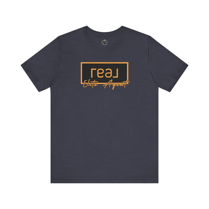 REAL Elite Agent Modern Logo Tshirt (Saffron)