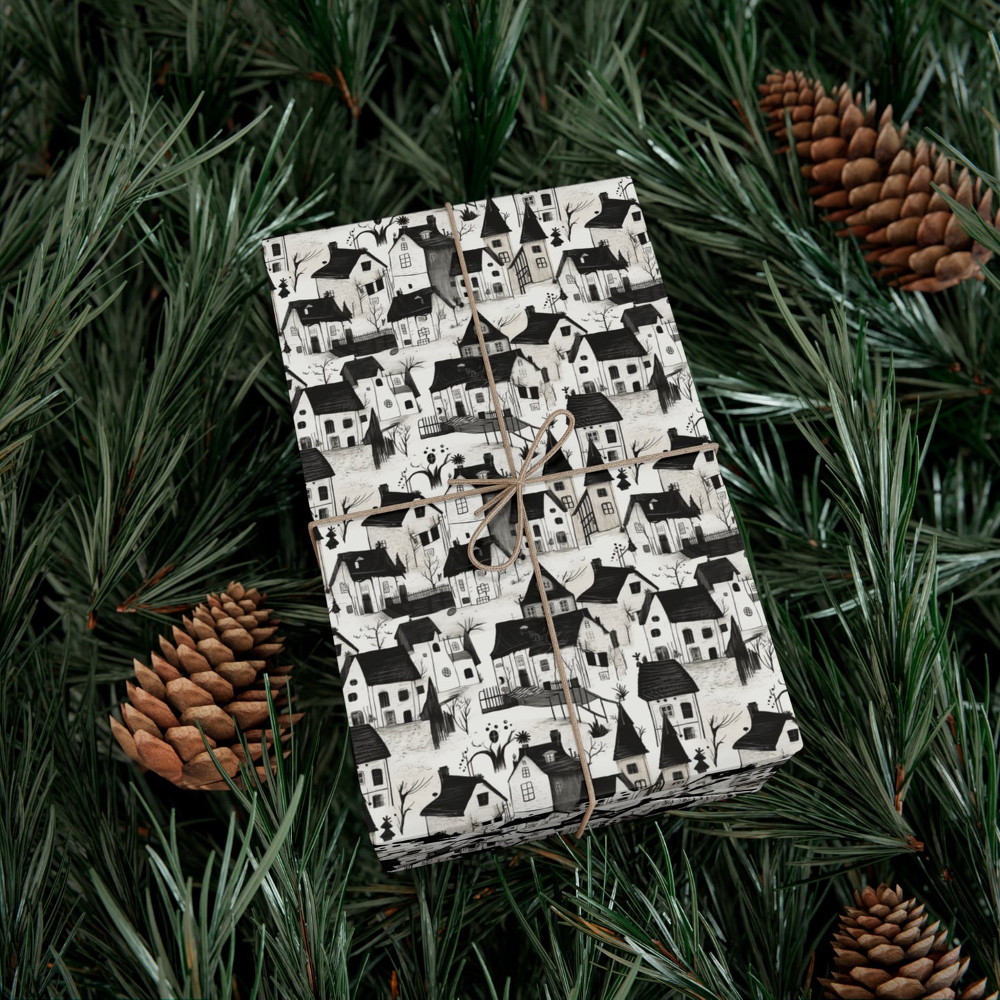 White Charcoal Neighborhood Gift Wrap