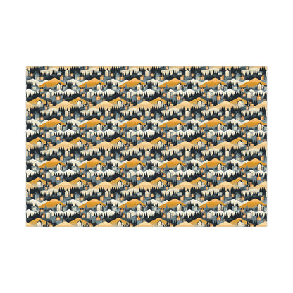 Modern Mountain Houses Flat Style Gift Wrap