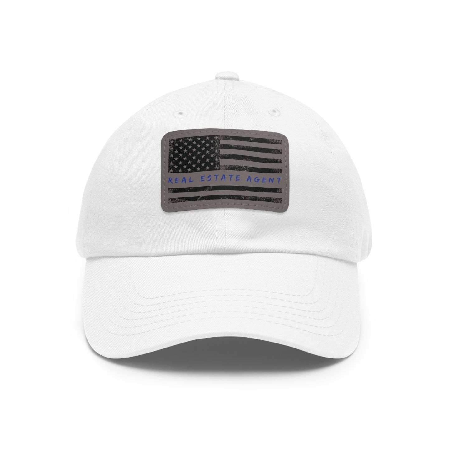 American Flag Real Estate Agent Hat with Leather Patch