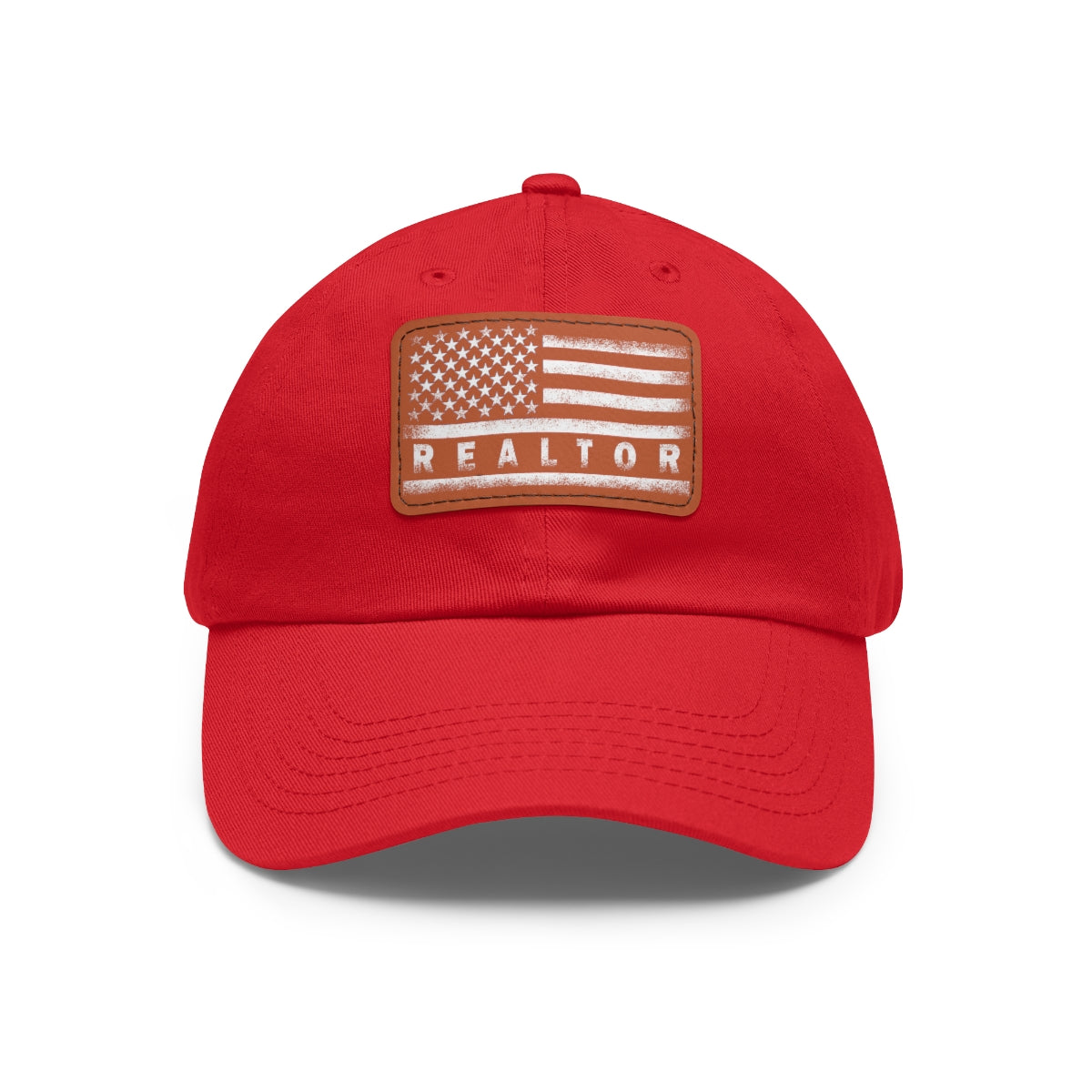 American Flag Realtor Hat with Leather Patch