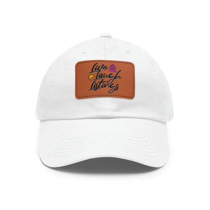 Live Laugh Listings Hat with Leather Patch