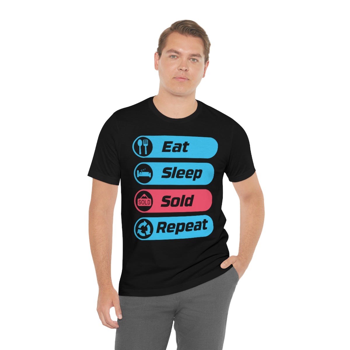 Eat Sleep Sold Repeat Unisex Jersey Short Sleeve Tee