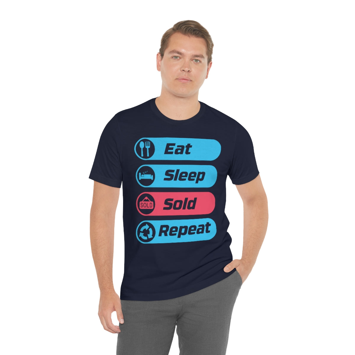 Eat Sleep Sold Repeat Unisex Jersey Short Sleeve Tee