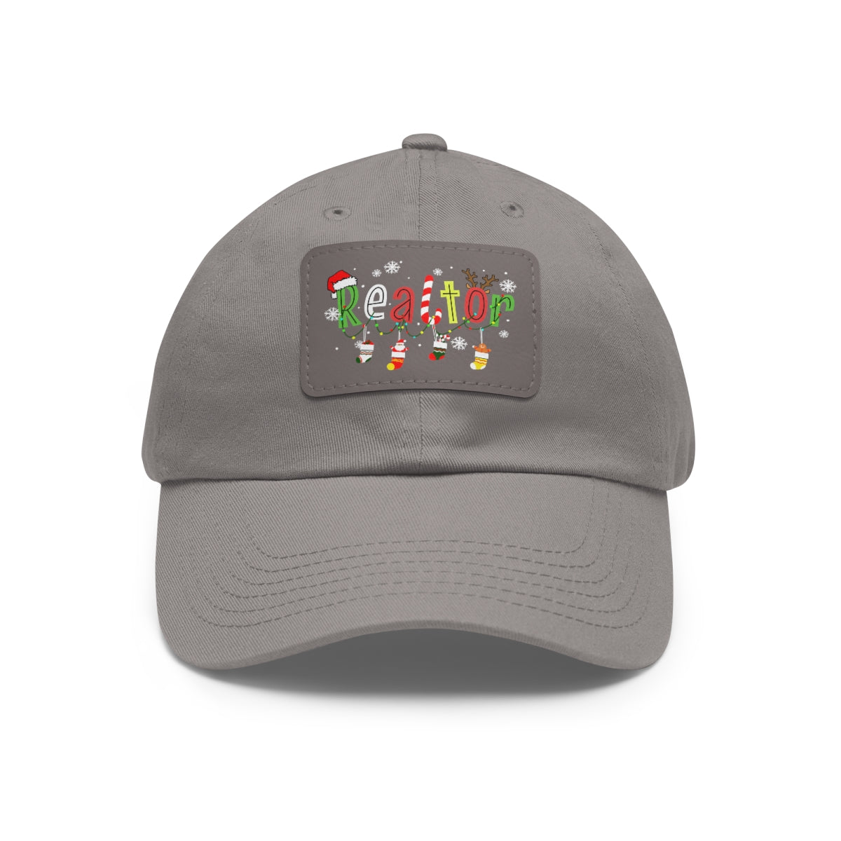 Realtor Christmas Hat with Leather Patch