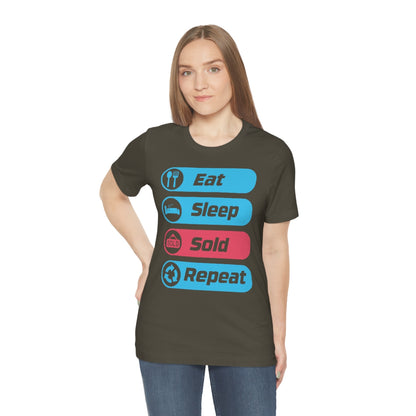 Eat Sleep Sold Repeat Unisex Jersey Short Sleeve Tee