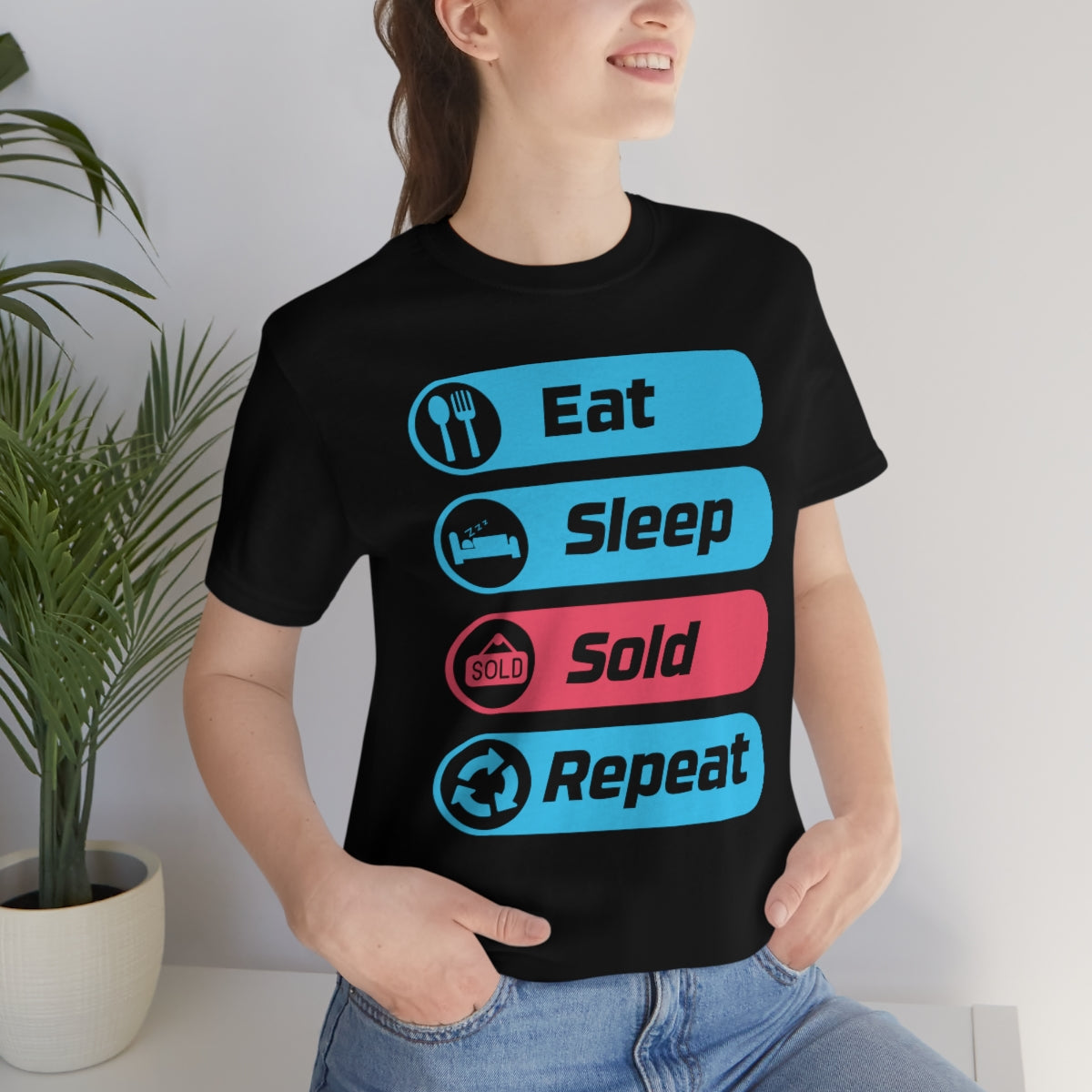 Eat Sleep Sold Repeat Unisex Jersey Short Sleeve Tee