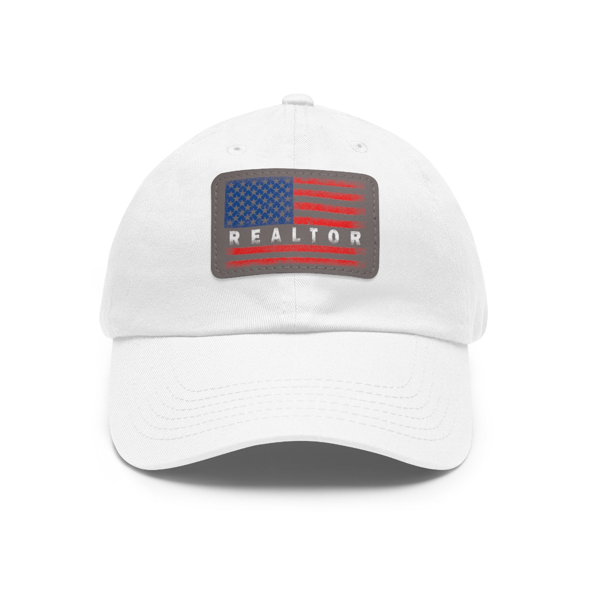 American Flag Realtor Hat with Leather Patch