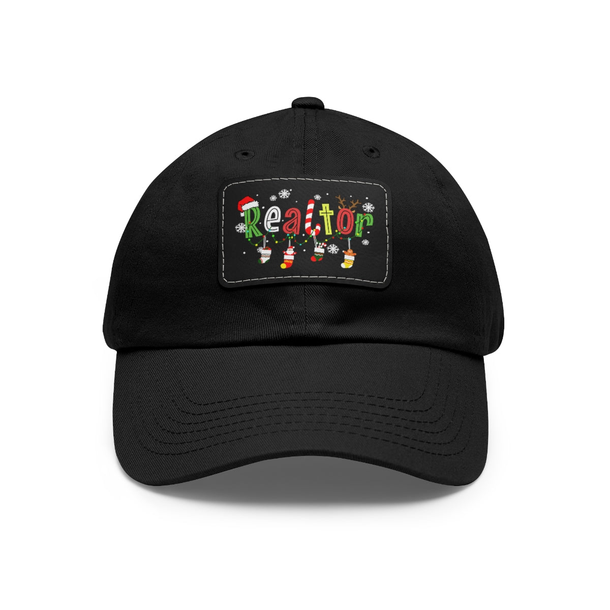 Realtor Christmas Hat with Leather Patch