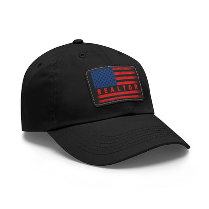 American Flag Realtor Hat with Leather Patch