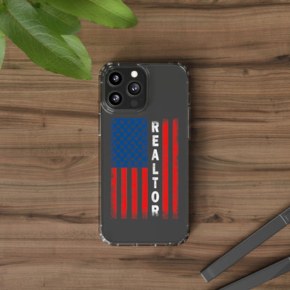 American Flag Realtor Clear Phone Case