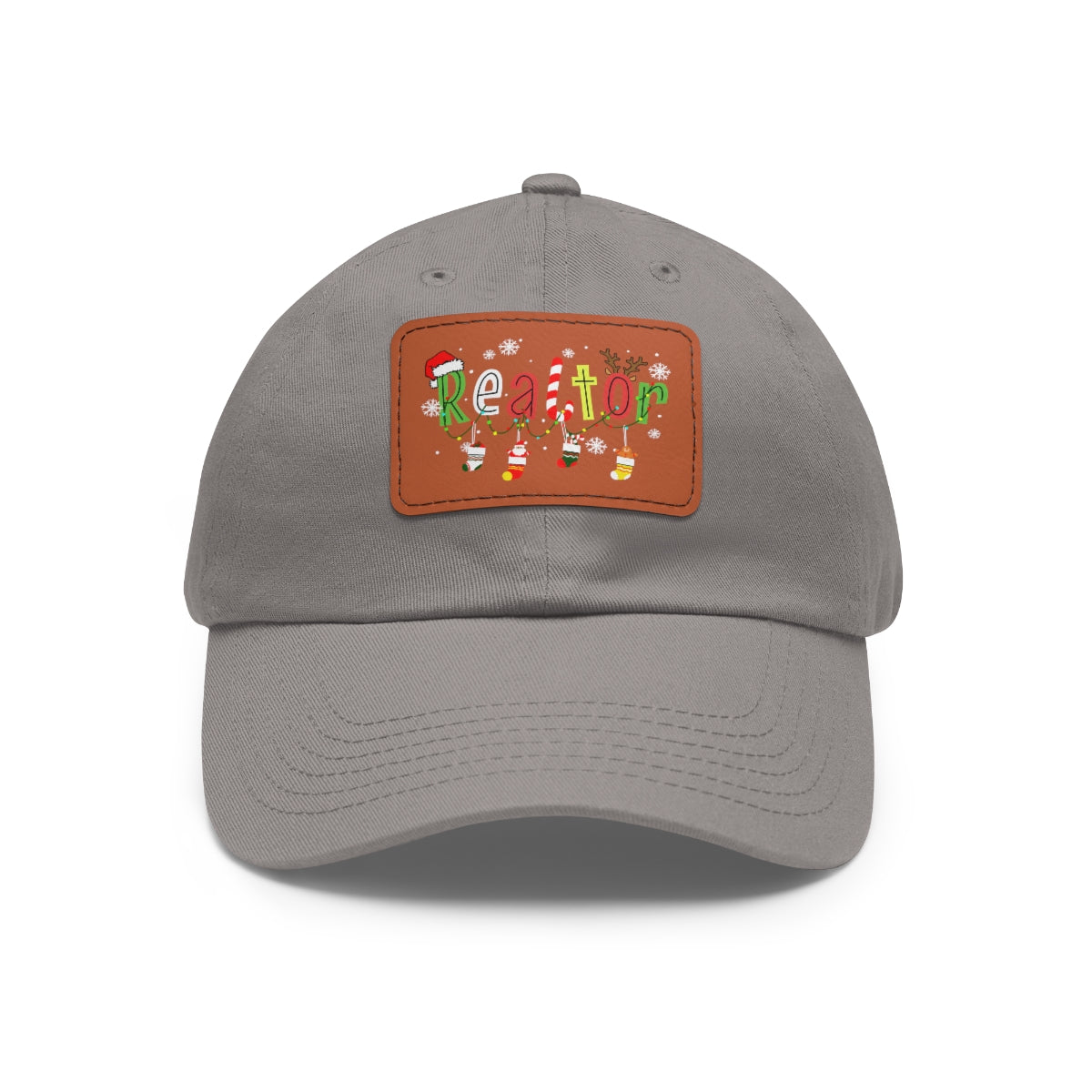 Realtor Christmas Hat with Leather Patch