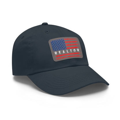 American Flag Realtor Hat with Leather Patch