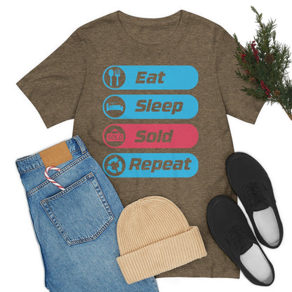 Eat Sleep Sold Repeat Unisex Jersey Short Sleeve Tee