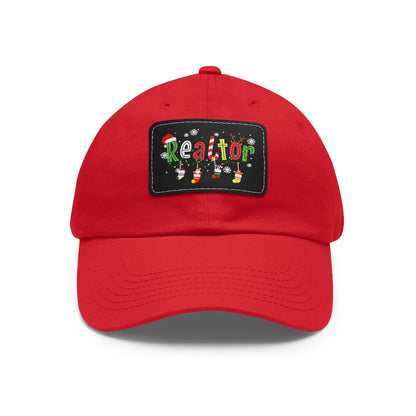 Realtor Christmas Hat with Leather Patch