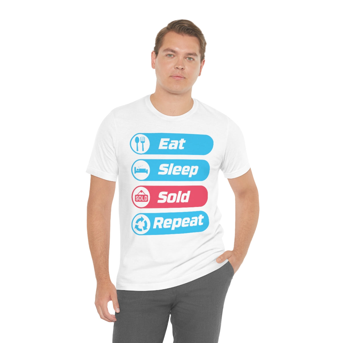 Eat Sleep Sold Repeat Unisex Jersey Short Sleeve Tee