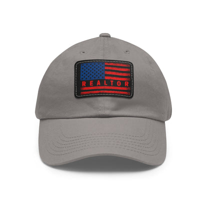 American Flag Realtor Hat with Leather Patch