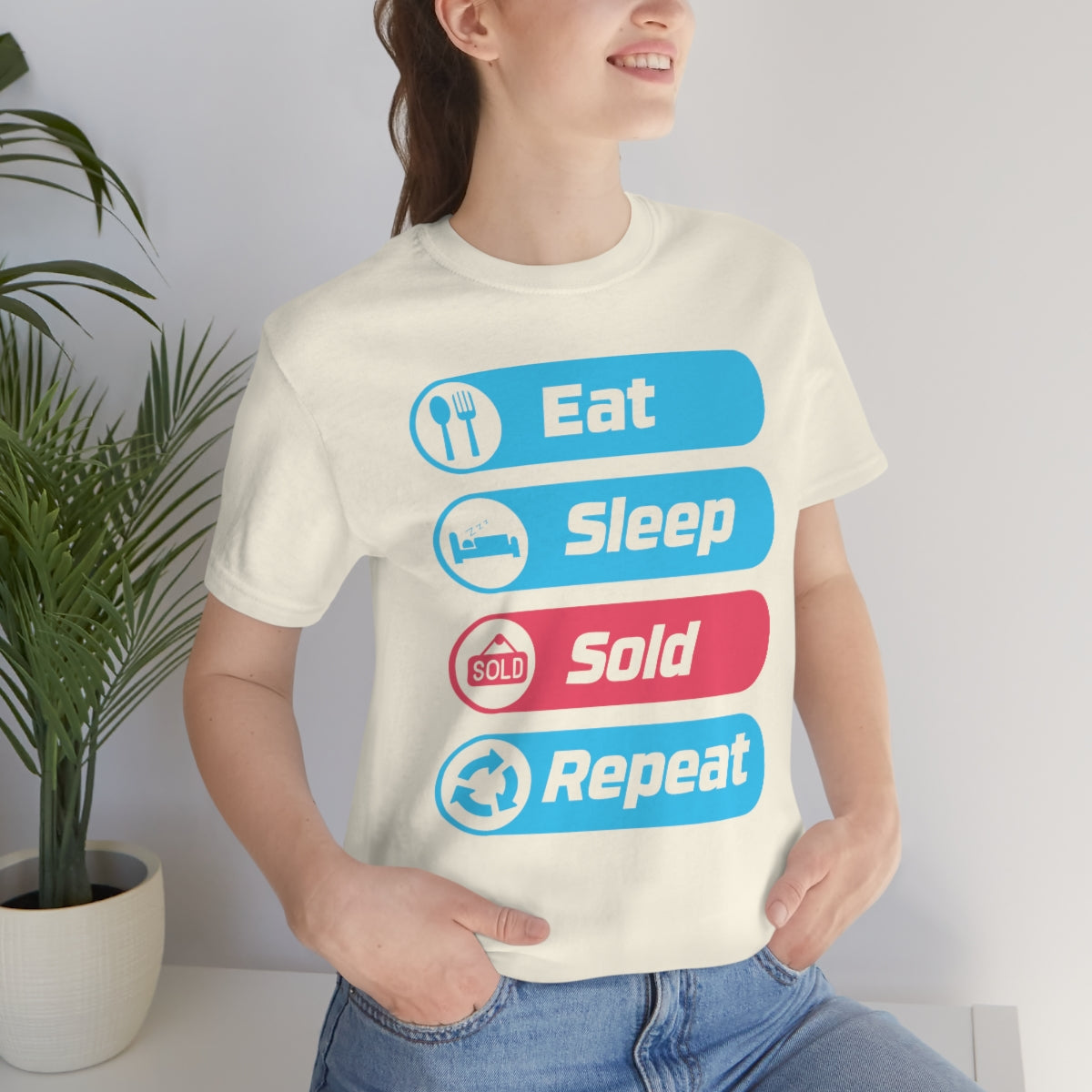 Eat Sleep Sold Repeat Unisex Jersey Short Sleeve Tee