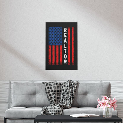 American Flag Realtor Premium Matte Vertical Posters - ShirtRealtorsWear