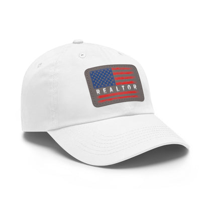 American Flag Realtor Hat with Leather Patch