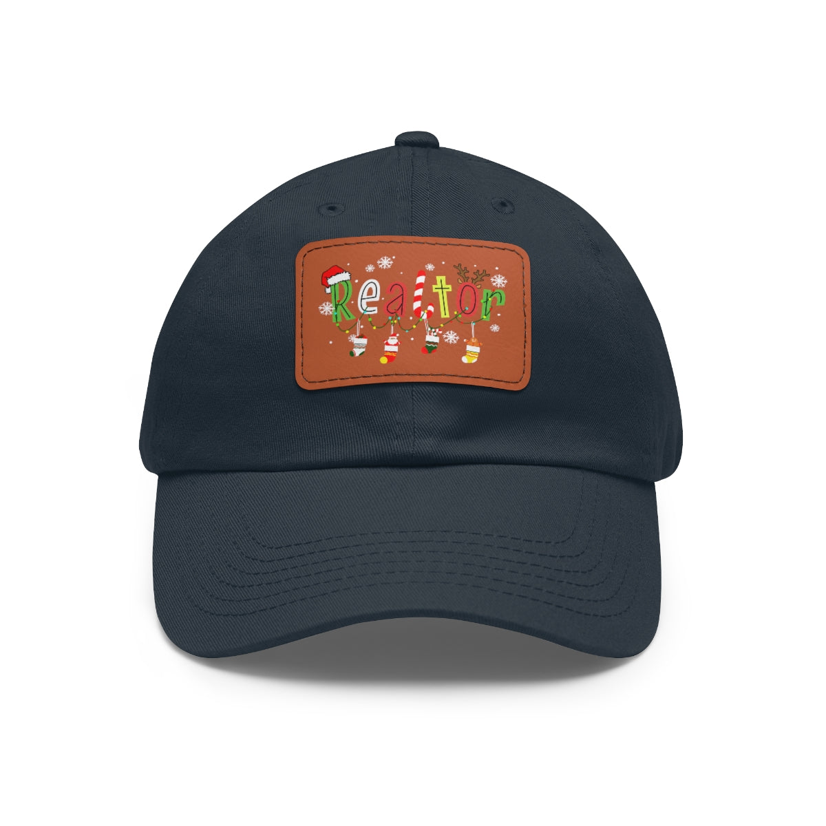 Realtor Christmas Hat with Leather Patch