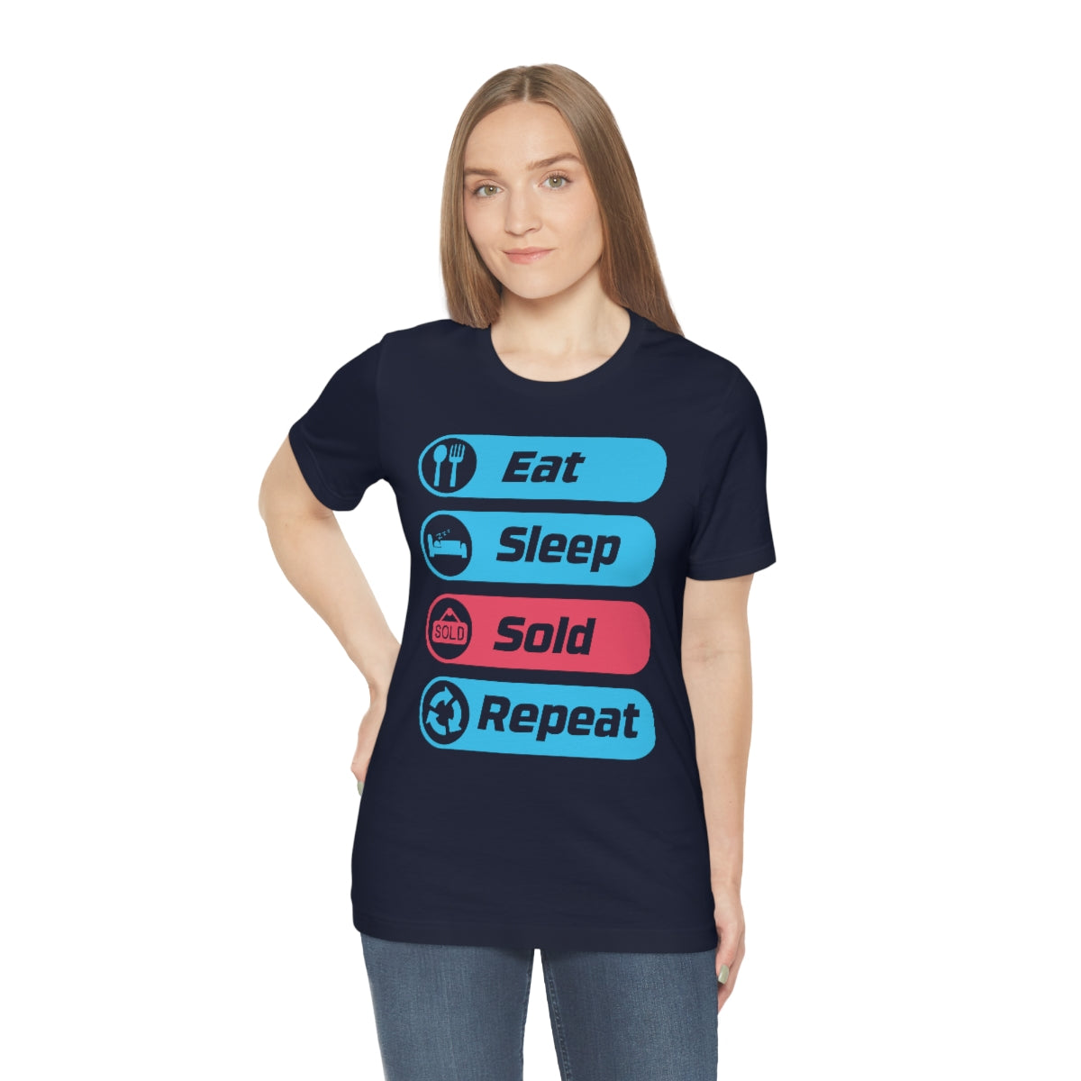 Eat Sleep Sold Repeat Unisex Jersey Short Sleeve Tee