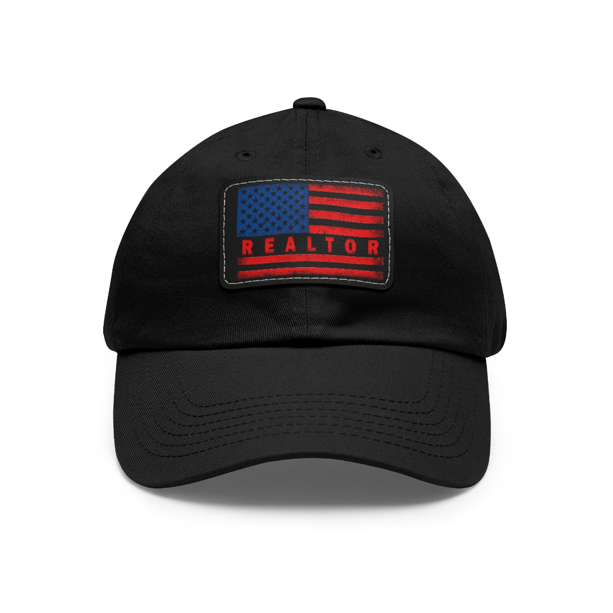 American Flag Realtor Hat with Leather Patch