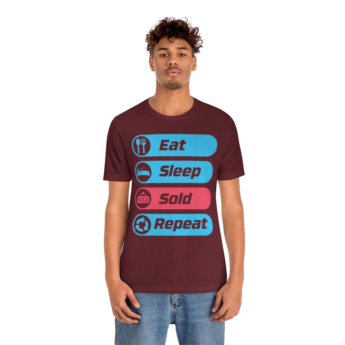 Eat Sleep Sold Repeat Unisex Jersey Short Sleeve Tee