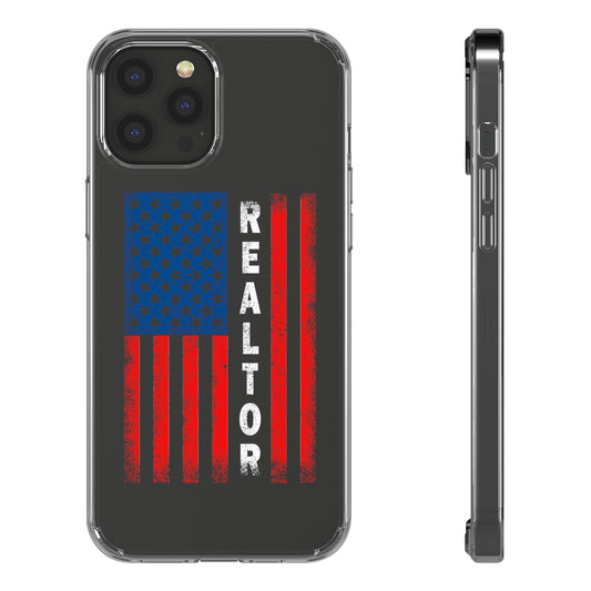 American Flag Realtor Clear Phone Case