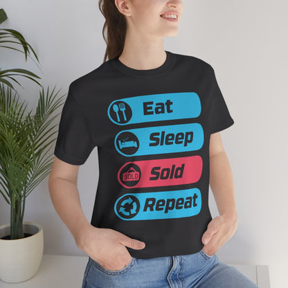 Eat Sleep Sold Repeat Unisex Jersey Short Sleeve Tee