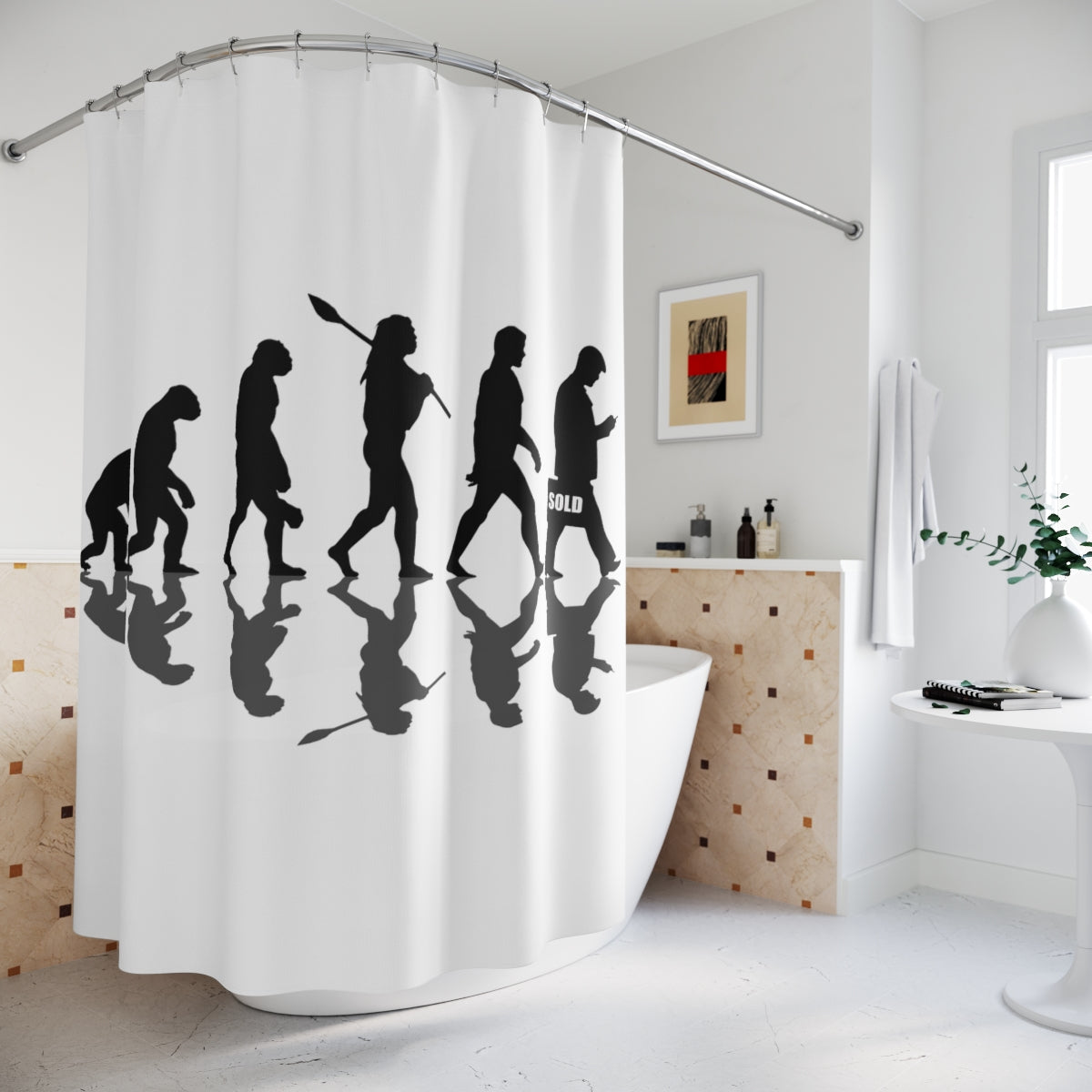 Evolution of Man Shower Curtain - ShirtRealtorsWear