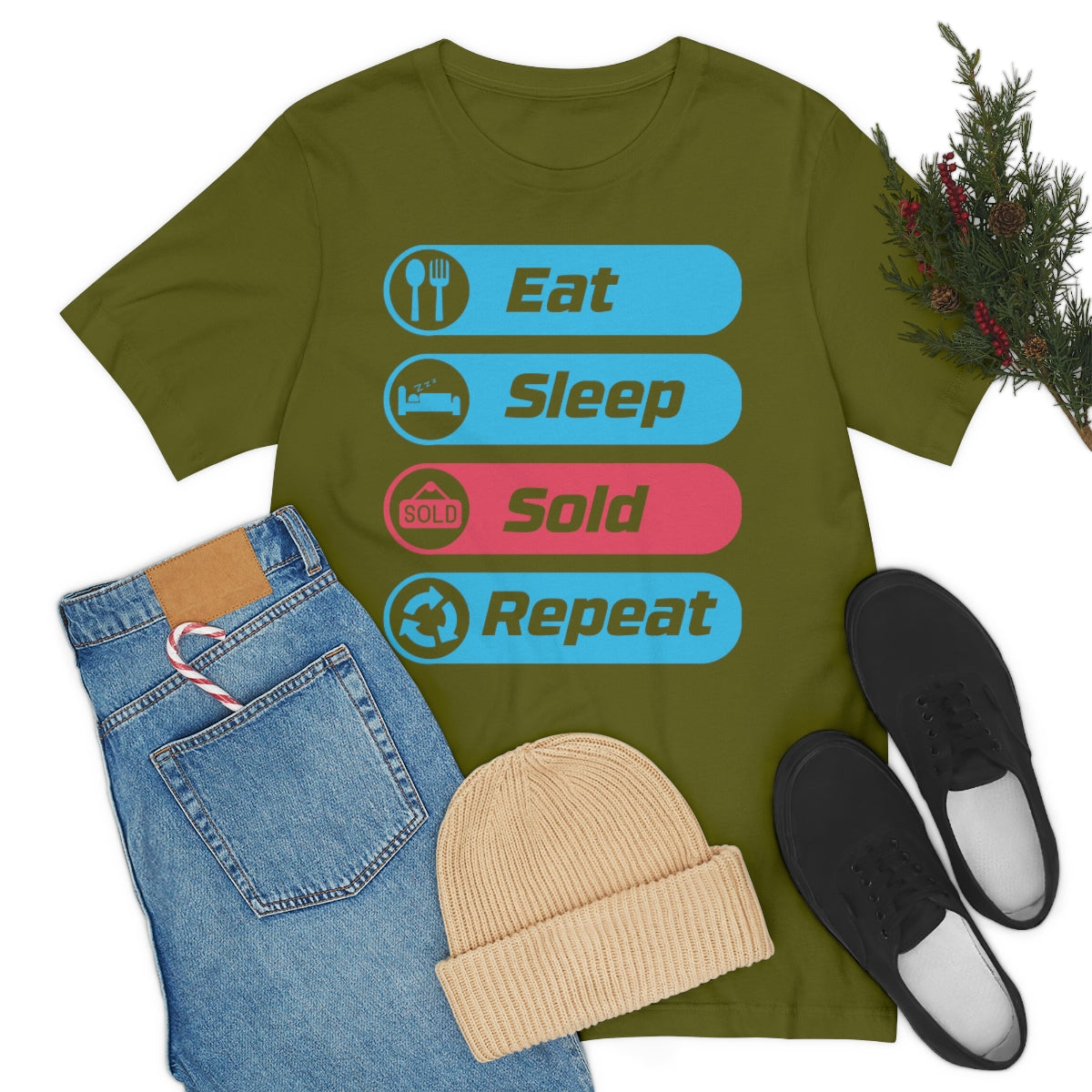 Eat Sleep Sold Repeat Unisex Jersey Short Sleeve Tee