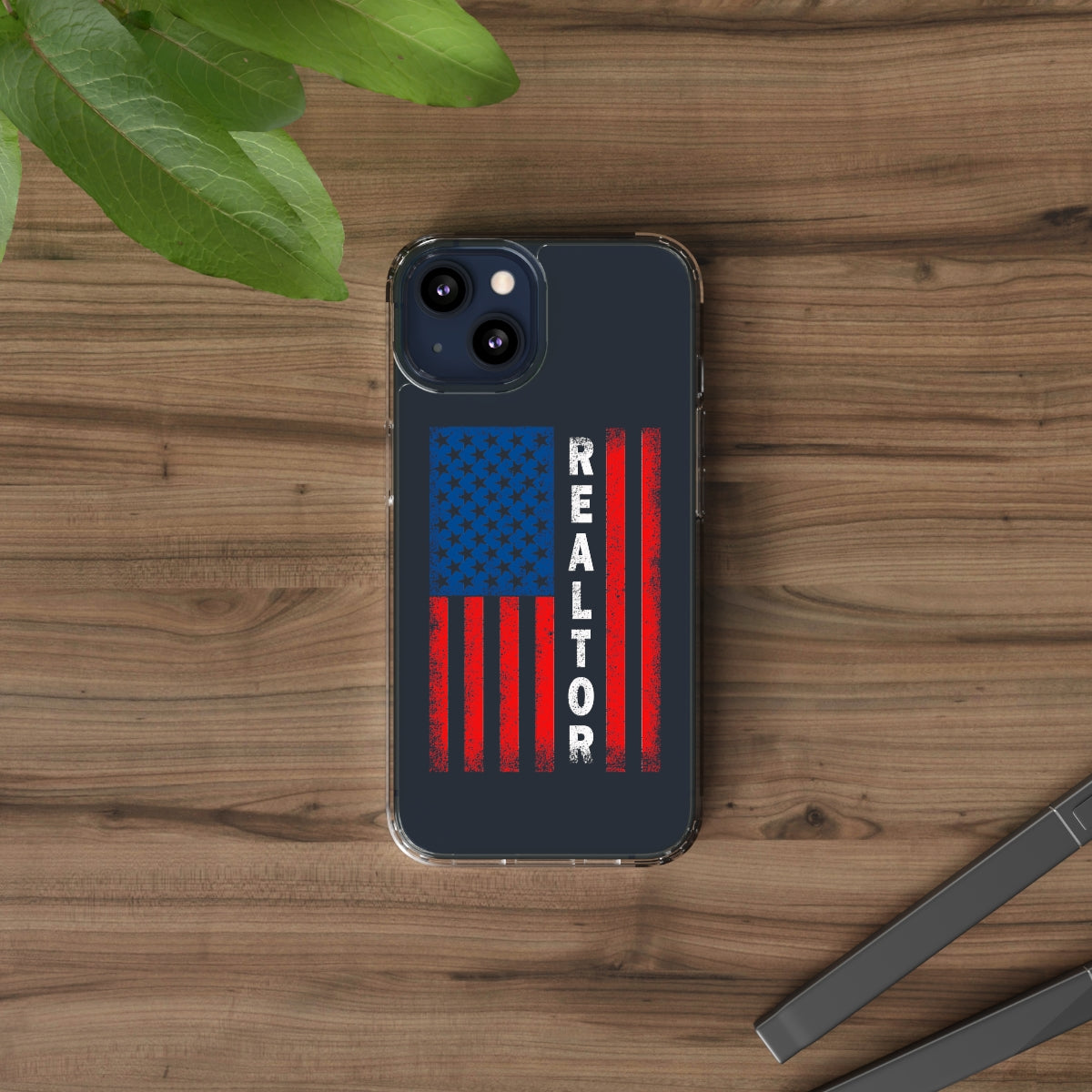 American Flag Realtor Clear Phone Case