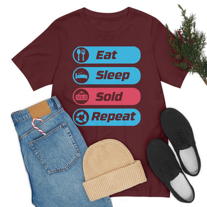 Eat Sleep Sold Repeat Unisex Jersey Short Sleeve Tee