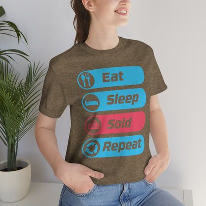 Eat Sleep Sold Repeat Unisex Jersey Short Sleeve Tee